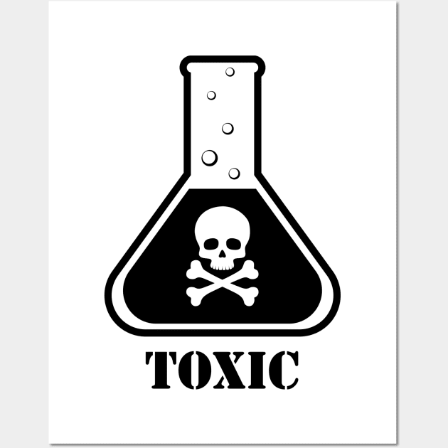 Toxic Flask Warning Sign Wall Art by Ferrous Frog